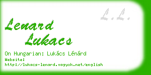 lenard lukacs business card